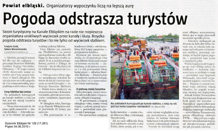 Pogoda odstrasza turystów