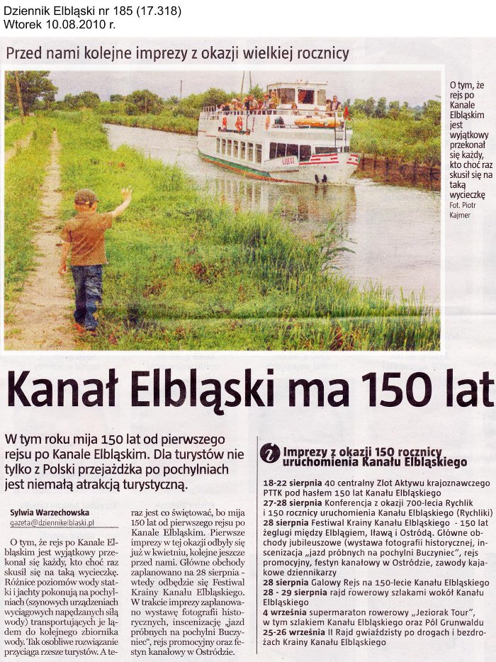 Kanał Elbląski ma 150 lat