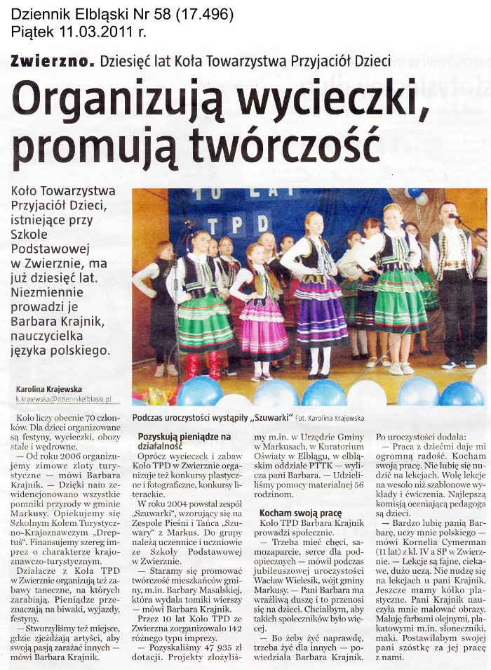 Organizują wycieczki, promują twórczość