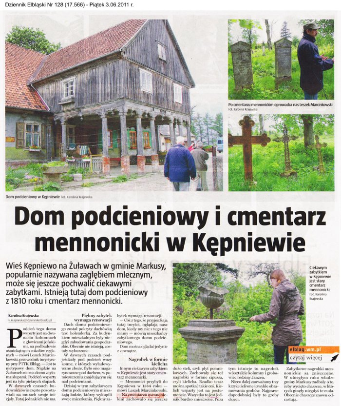 Dom podcieniowy i cmentarz mennonicki w Kępniewie