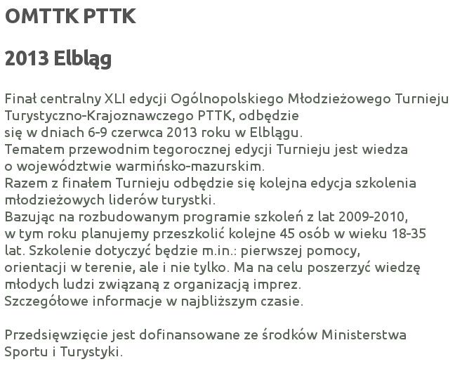OMTTK PTTK 2013 Elbląg