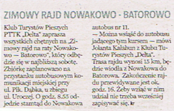 Zimowy rajd Nowakowo-Batorowo